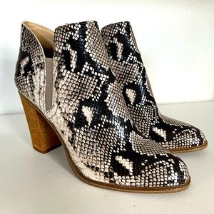 Vince Camuto Snake-print Leather Bootie